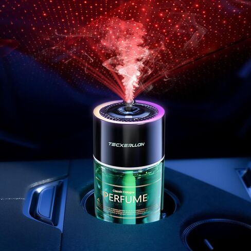 موزع معطر هواء للسيارة الذكية من TECXERLLON مع ضوء النجوم، زيت عطري 120 مل، تشغيل/إيقاف تلقائي، 4 أوضاع رذاذ، موزع روائح عطرية طويل الأمد قابل لإعادة الشحن Aromatizante Para Carro للمنزل والمكتب والمحيط in Kuwait