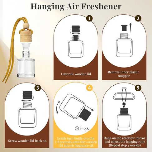 معطر هواء للسيارة تبغ العود، عبوتين، زجاجة زجاجية معلقة من كولوميكس، مزيل تلقائي للرائحة، رائحة طبيعية تدوم طويلاً للسيارة والمنزل والمكتب in Kuwait