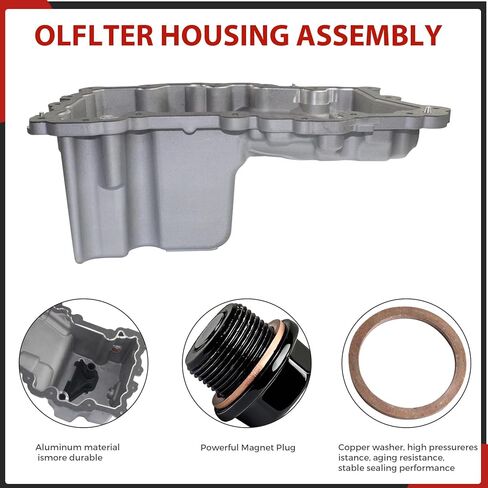 264-336 Upgraded cnc aluminum Engine Oil Pan with Magnetic Drain Plug,Gasket, Bolts,Compatible with Ford F-150 F150 2015 2016 2017 2018 V6 2.7L,Replaces CA6010400 in Kuwait