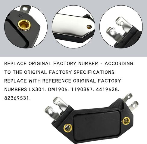 وحدة التحكم في الإشعال ذات 4 دبابيس، استبدال وحدة إشعال محرك ECM يناسب 1974-1988 Chevy Pontiac Buick Olds، يستبدل OE# DM1906 LX301 1190357 4419628 جزء إصلاح المحرك (قطعة واحدة، أسود) in Kuwait