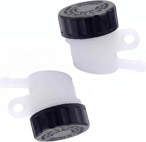 2 PCS Motorcycle Brake Oil Reservoir, Rear Brake Master Cylinder Oil Cup, Anti-leakage Clutch Tank Reservoir, Universal for Motorcycle Dirt Bike ATV Quad (White & Black) in Saudi Arabia