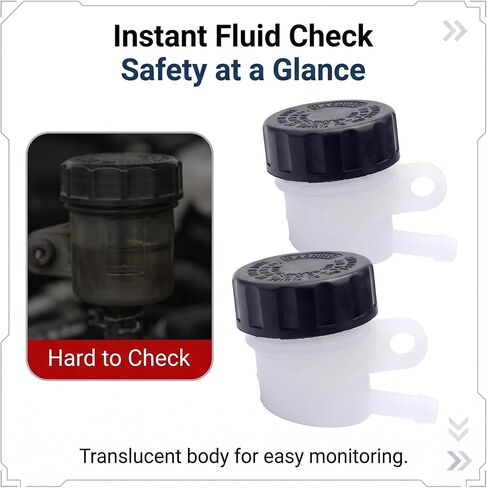 2 PCS Motorcycle Brake Oil Reservoir, Rear Brake Master Cylinder Oil Cup, Anti-leakage Clutch Tank Reservoir, Universal for Motorcycle Dirt Bike ATV Quad (White & Black) in Saudi Arabia