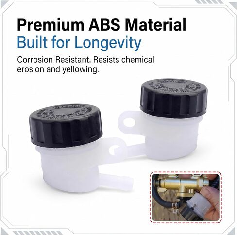 2 PCS Motorcycle Brake Oil Reservoir, Rear Brake Master Cylinder Oil Cup, Anti-leakage Clutch Tank Reservoir, Universal for Motorcycle Dirt Bike ATV Quad (White & Black) in Saudi Arabia