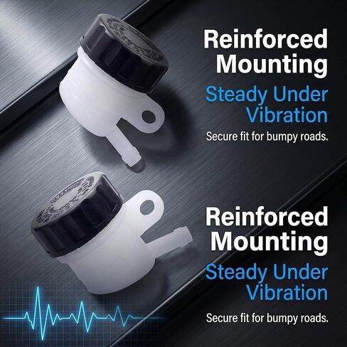 2 PCS Motorcycle Brake Oil Reservoir, Rear Brake Master Cylinder Oil Cup, Anti-leakage Clutch Tank Reservoir, Universal for Motorcycle Dirt Bike ATV Quad (White & Black) in Saudi Arabia