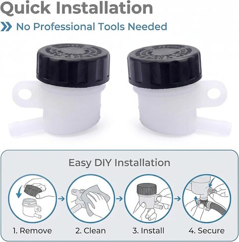 2 PCS Motorcycle Brake Oil Reservoir, Rear Brake Master Cylinder Oil Cup, Anti-leakage Clutch Tank Reservoir, Universal for Motorcycle Dirt Bike ATV Quad (White & Black) in Saudi Arabia