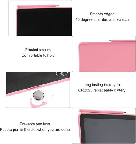 Yinhing 16 Inch LCD Writing Tablet for Kids Electronic Drawing Pad Educational Doodle Eye Care High Sensitivity for Toddlers (Pink) in Kuwait