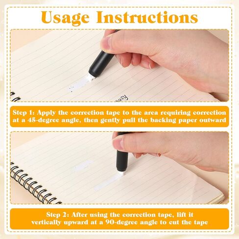 6 Pcs Correction Tape Pen Push-pull Protective Cover Comfortable Pen Shape Instant Applicator(Correct Tape Core Size 1/5 X 236 Inch) in Kuwait