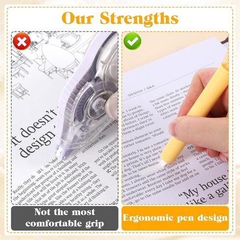 6 Pcs Correction Tape Pen Push-pull Protective Cover Comfortable Pen Shape Instant Applicator(Correct Tape Core Size 1/5 X 236 Inch) in Kuwait