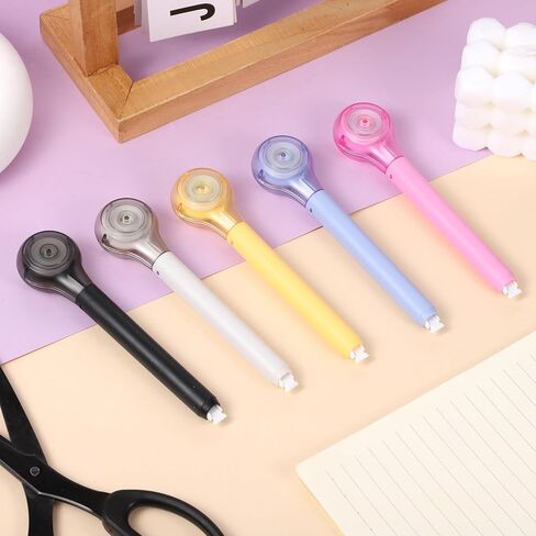 6 Pcs Correction Tape Pen Push-pull Protective Cover Comfortable Pen Shape Instant Applicator(Correct Tape Core Size 1/5 X 236 Inch) in Kuwait