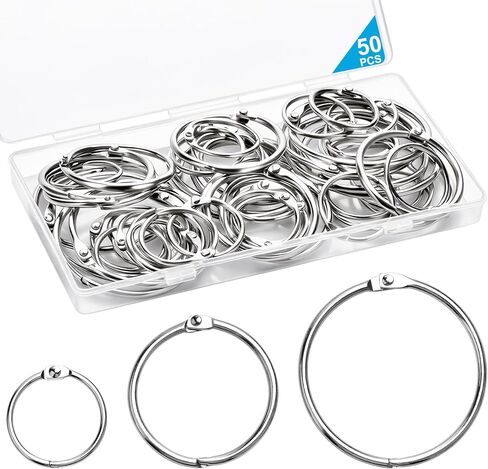 50 Pcs Binder Rings 3 Sizes 1in 1.5in 2in Book Rings for Index Cards Keychains, Metal Binder Rings for School, Home, or Office, Silver Cbfoeyk in Kuwait