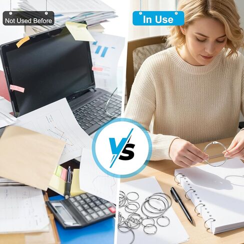 50 Pcs Binder Rings 3 Sizes 1in 1.5in 2in Book Rings for Index Cards Keychains, Metal Binder Rings for School, Home, or Office, Silver Cbfoeyk in Kuwait