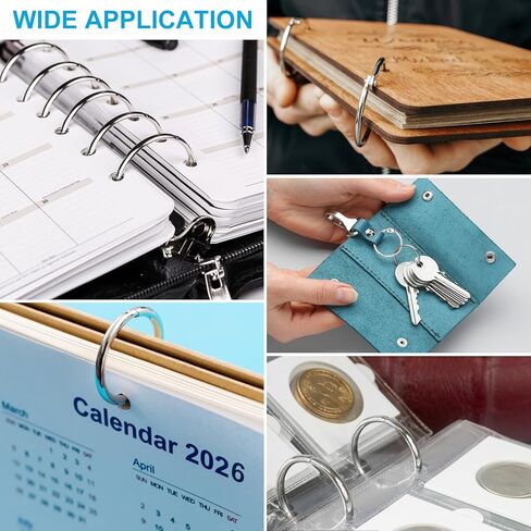 50 Pcs Binder Rings 3 Sizes 1in 1.5in 2in Book Rings for Index Cards Keychains, Metal Binder Rings for School, Home, or Office, Silver Cbfoeyk in Kuwait