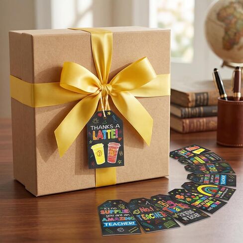 Ceiba Tree 60Pcs Thank You Teachers Tags with String Chalkboard Teacher Appreciation Gift Hanging Tags for Teacher Appreciation Week End of the Year School Gift Wrapping Supplies in Kuwait