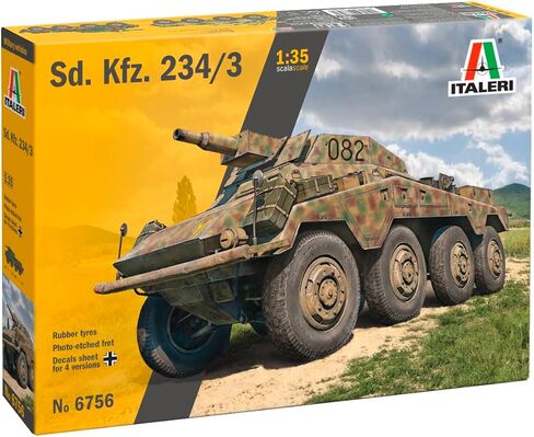 إيتاليري 6756 1:35 SD.Kfz. 234/3 سو. نسخة طبق الأصل من مركبة مدرعة، بناء نموذج، مجموعة بلاستيكية، حرف يدوية، هواية، لصق، مجموعة نماذج، تجميع، غير مطلي in Kuwait