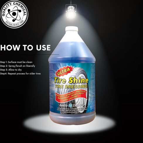 Quality Chemical Ultra Tire Shine Solvent-Based Tire Dressing - Best Tire Shine - Cover All Tire Shine for an Extreme Tire Shine - 5 Gallon Pail - 640 oz (Pack of 1) in Kuwait