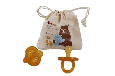 Sweetie Rubber Pacifier Natural Rubber Pacifier Rounded 2 Count (12-18 Month/Large) in Kuwait