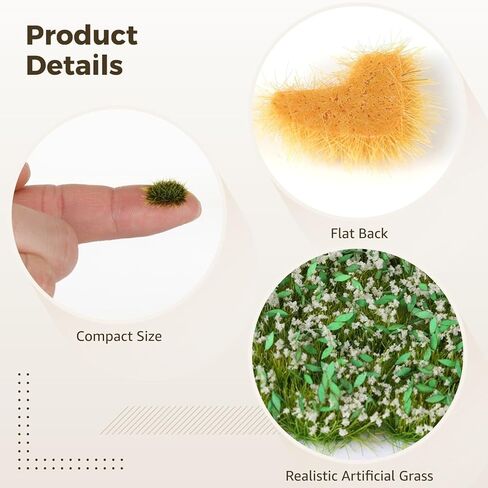 OMISTAR 265 PCS Static Grass Tuft, Model Grass for Diorama, DIY Miniature Fake Grass, Green Yellow Mixed Grass for Railway Layout, Landscape Terrarium Bottle, Flower Pot in Kuwait
