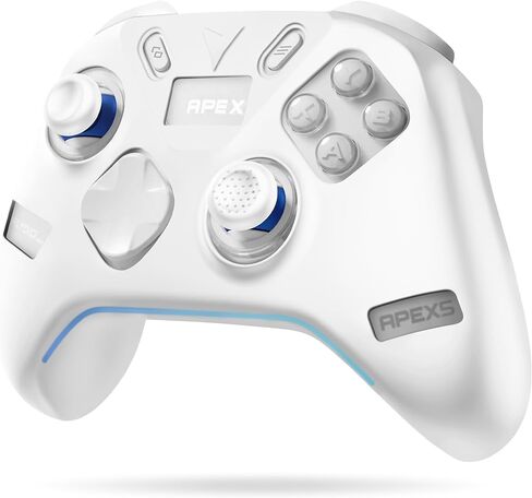 Geiomoo Soft Silicone Protective Cover for FLYDIGI Apex 5 PC Controller Case, Scratch Flexible Resistant (White) in Kuwait