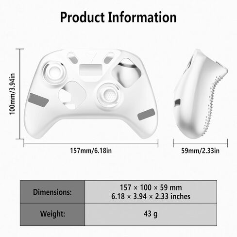 Geiomoo Soft Silicone Protective Cover for FLYDIGI Apex 5 PC Controller Case, Scratch Flexible Resistant (White) in Kuwait