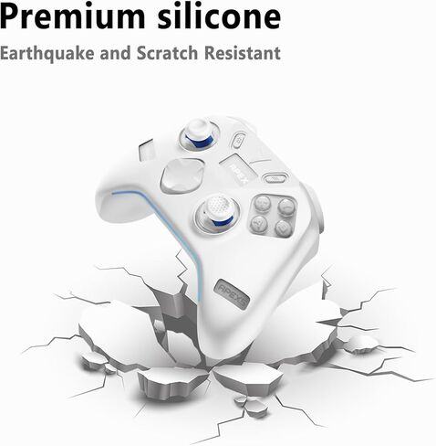 Geiomoo Soft Silicone Protective Cover for FLYDIGI Apex 5 PC Controller Case, Scratch Flexible Resistant (White) in Kuwait