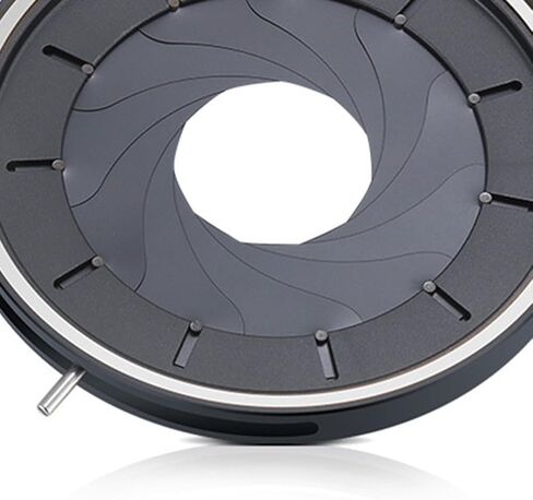 Adjustable Mechanical Iris Aperture Diaphragm 4-50mm Diameter Range with 11 Blades and 7.1mm Thickness, Metal Construction Compatible in Laboratory or Photography Settings in Kuwait