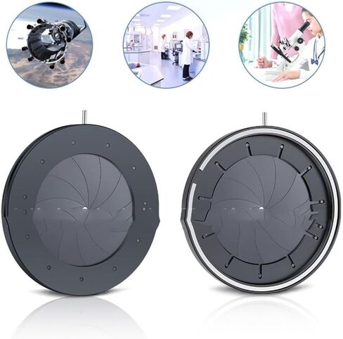 Adjustable Mechanical Iris Aperture Diaphragm 4-50mm Diameter Range with 11 Blades and 7.1mm Thickness, Metal Construction Compatible in Laboratory or Photography Settings in Kuwait