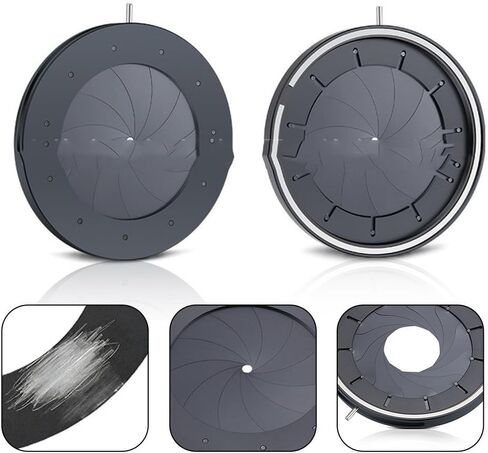 Adjustable Mechanical Iris Aperture Diaphragm 4-50mm Diameter Range with 11 Blades and 7.1mm Thickness, Metal Construction Compatible in Laboratory or Photography Settings in Kuwait