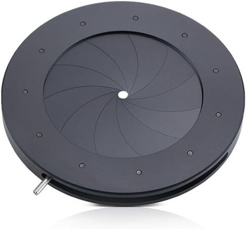 Adjustable Mechanical Iris Aperture Diaphragm 4-50mm Diameter Range with 11 Blades and 7.1mm Thickness, Metal Construction Compatible in Laboratory or Photography Settings in Kuwait