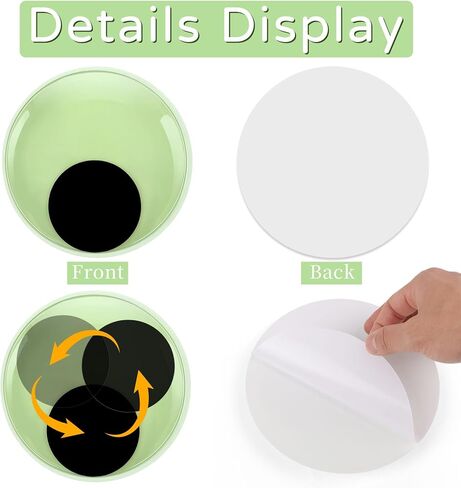 CCINEE 4 Pack Glow in The Dark Giant Googly Eyes, 6 Inches Large Luminous Wiggle Eyes for Halloween Outdoor Bushes Tree Crafts Decoration Self Adhesive Round Glowing Eyes for DIY Craft in Kuwait