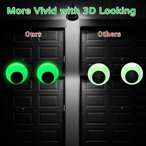 CCINEE 4 Pack Glow in The Dark Giant Googly Eyes, 6 Inches Large Luminous Wiggle Eyes for Halloween Outdoor Bushes Tree Crafts Decoration Self Adhesive Round Glowing Eyes for DIY Craft in Kuwait