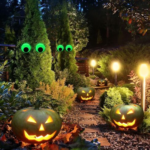 CCINEE 4 Pack Glow in The Dark Giant Googly Eyes, 6 Inches Large Luminous Wiggle Eyes for Halloween Outdoor Bushes Tree Crafts Decoration Self Adhesive Round Glowing Eyes for DIY Craft in Kuwait
