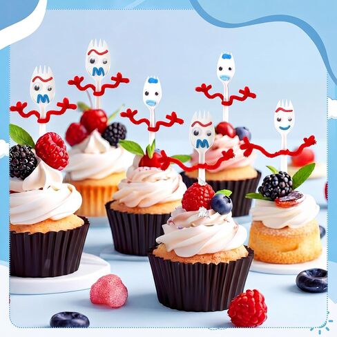 Foilswirl 50 Sets Fork Kit DIY Disposable Creativity Includes Sporks Red Pipe Cleaners Self Adhesive Wiggle Googly Sticks Card Bags Make Your Own Craft for Party Projects in Kuwait