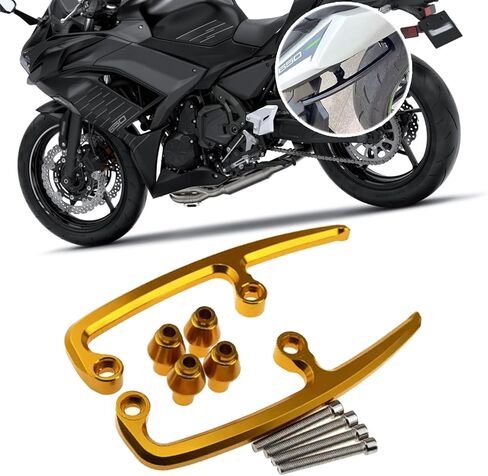 ل NINJA650 Z650 2025 دراجة نارية الركاب مسند الذراع الخلفي المقبض مقعد اليد مقبض مقبض إمساك ninja650 2017-2025 (أسود) in Kuwait