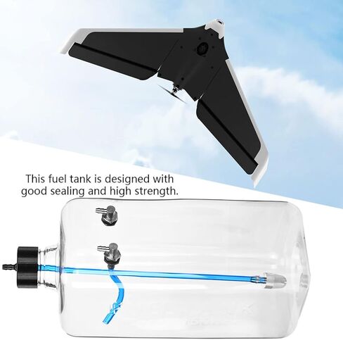 RC Airplane Fuel Tank,Transparent High Strength Sealed 1500ml Capacity CNC Machined Metal Fuel Container for 150-200cc Aircraft Enthusiasts Hobbyists Flying Competitions in Kuwait