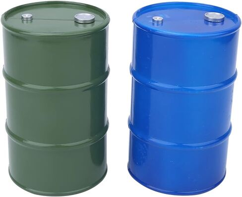 Mini Oil Drum, Metal RC Fuel Container Decor, Authentic Accessory for 1/10 Scale RC Crawler Cars (Blue Green) in Kuwait