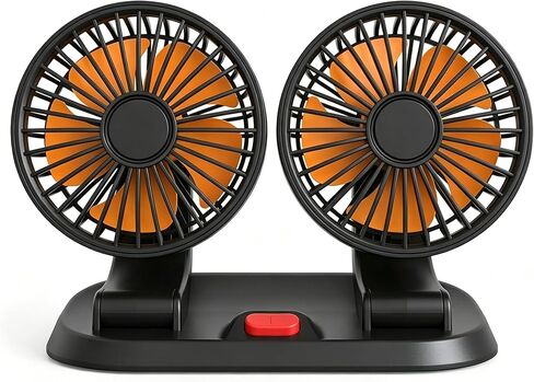 12V Adjustable 3-Head Car Cooling Fan, 360° Rotation Dashboard Fan with 2 Speeds, Portable Tree-Style Turbo Cooler for SUV/RV/Truck/Van/Diesel Engine, Powered by Cigarette Lighter in Kuwait