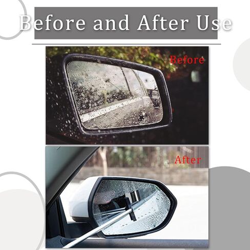 2 Pack Side Mirror Squeegee,Portable Car Cleaning Tool Car Rearview Mirror Wiper Portable Multifunctional Vehicle Wiper Suitable for Rainy and Foggy Weather in Kuwait
