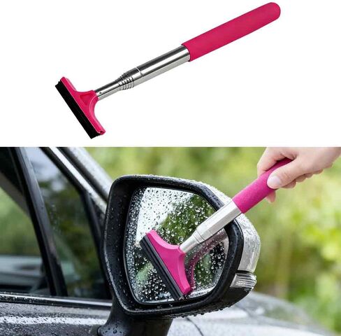 Car Side Mirror Squeegee, Mini Window Wiper, Auto Glass Ice Snow Brush, Suitable for Most Pickup Trucks, Suvs, And Other Types Of Vehicles (Black) in Kuwait
