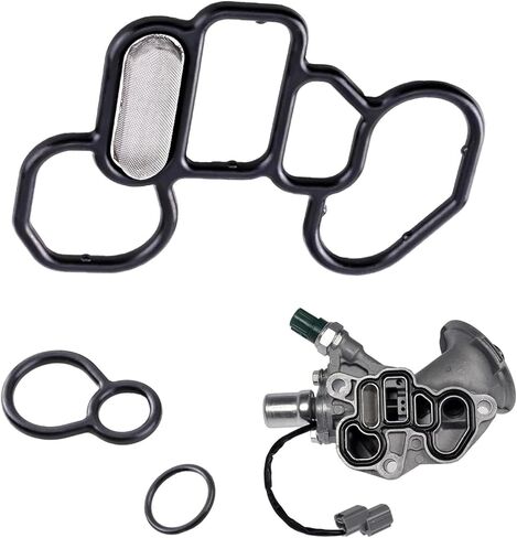 3 PCS Oil Filter Adapter Gaskets Kit, Solenoid VTEC Gasket, 15825-P8A-A01 36172-P8A-A01 91319-PR3-000 Head Gasket, Compatible with Hon-da Accord Odyssey Pilot (Black) in Kuwait