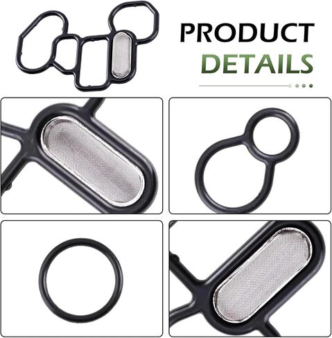 3 PCS Oil Filter Adapter Gaskets Kit, Solenoid VTEC Gasket, 15825-P8A-A01 36172-P8A-A01 91319-PR3-000 Head Gasket, Compatible with Hon-da Accord Odyssey Pilot (Black) in Kuwait