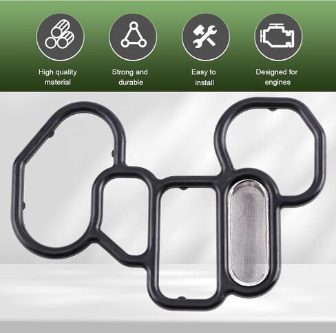 3 PCS Oil Filter Adapter Gaskets Kit, Solenoid VTEC Gasket, 15825-P8A-A01 36172-P8A-A01 91319-PR3-000 Head Gasket, Compatible with Hon-da Accord Odyssey Pilot (Black) in Kuwait