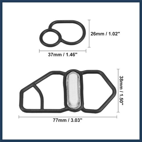 VTEC Solenoid Gasket Spool Valve Filter Screen Fit for Honda Prelude - Pack of 2 Black Stylish Design in Kuwait