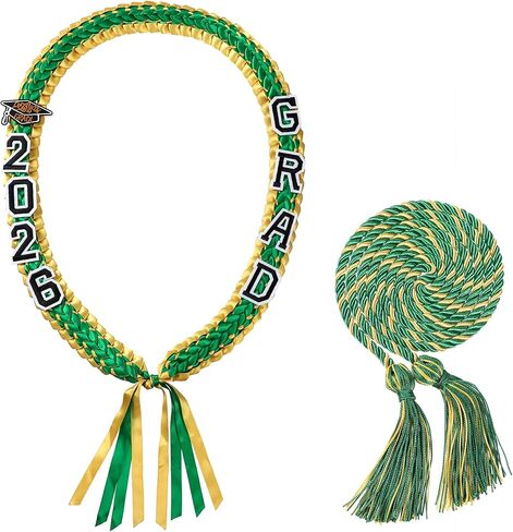 Graduation Leis and Cords Set 2026 Ribbon Leis for Graduation, Class of 2026 Graduation Necklace for College High School in Kuwait