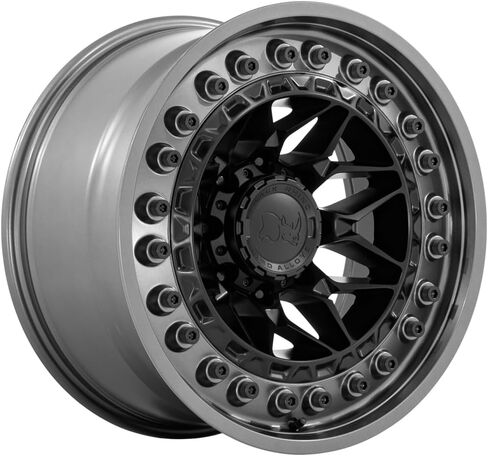 Black Rhino Hard Alloys ALPHA 17X9 6X5.5 4.53-12mm MATTE BLACK W/GUNMETAL LIP - BR008MA17906812N in Kuwait