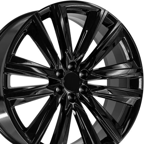 إطارات OE Wheels CA91 مقاس 26 بوصة تناسب طراز Escalade Sport Style 6x139.7 26x10 أسود لامع - هولاندر 4869 (مجموعة من 4) in Kuwait