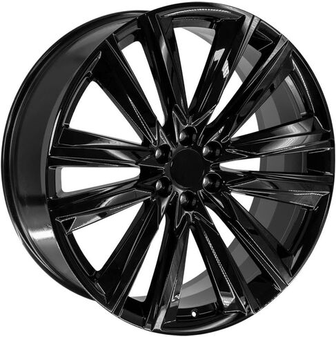 إطارات OE Wheels CA91 مقاس 26 بوصة تناسب طراز Escalade Sport Style 6x139.7 26x10 أسود لامع - هولاندر 4869 (مجموعة من 4) in Kuwait
