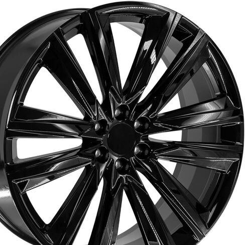 إطارات OE Wheels CA91 مقاس 26 بوصة تناسب طراز Escalade Sport Style 6x139.7 26x10 أسود لامع - هولاندر 4869 (مجموعة من 4) in Kuwait