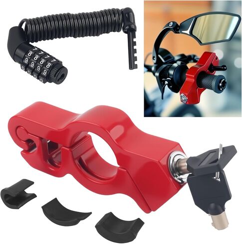 Motorcycle Locks Anti Theft,Heavy Duty Helmet Lock Motorcycle with Keys for Double Anti-Theft Protection,Universal Motorcycles Helmet Lock for Motorcycles/Dirt Bike/ATV/Scooter in Kuwait