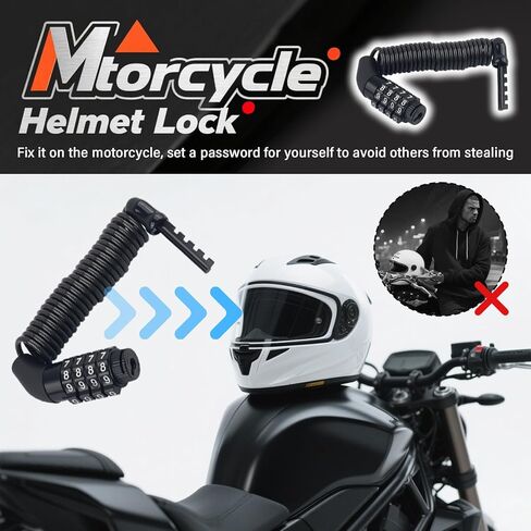 Motorcycle Locks Anti Theft,Heavy Duty Helmet Lock Motorcycle with Keys for Double Anti-Theft Protection,Universal Motorcycles Helmet Lock for Motorcycles/Dirt Bike/ATV/Scooter in Kuwait
