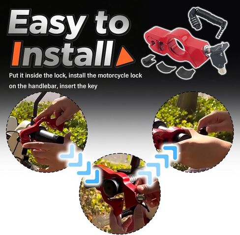 Motorcycle Locks Anti Theft,Heavy Duty Helmet Lock Motorcycle with Keys for Double Anti-Theft Protection,Universal Motorcycles Helmet Lock for Motorcycles/Dirt Bike/ATV/Scooter in Kuwait